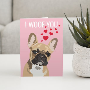 Prettig Valentijnsdag Van de Hond Franse Bulldog Kaart