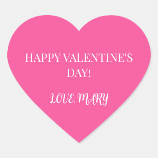 Prettig Valentijnsdag van Naam Roze Hart Sticker