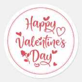 Prettig Valentijnsdag van Naam roze Ronde Sticker (Voorkant)