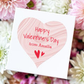 Prettig Valentijnsdag van Naam roze satijnen spira Hart Sticker