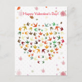 Prettig Valentijnsdag Vliegende Vogels Kleurrijk H Feestdagenkaart (Voorkant)