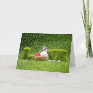 Prettig Valentijnsdag voor golfer met golf van lie Kaart