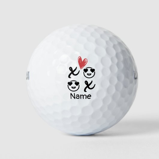 Prettig Valentijnsdag voor Golfer met Liefde  Golfballen (Voorkant)