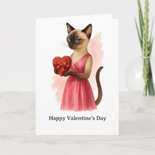 Prettig Valentijnsdag voor Siamese kattenliefhebbe Kaart