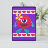 Prettig Valentijnsdag! Whimsical Monster Kaart (Staand voorkant)