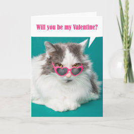 Prettig Valentijnsdag, word van mij Schattige kat  Feestdagen Kaart
