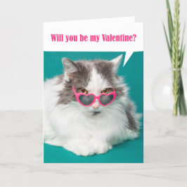Prettig Valentijnsdag, word van mij Schattige kat  Feestdagen Kaart