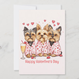 Prettig Valentijnsdag Yorkie Honden Feestdagenkaart