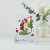 Prettig Valentijnsdag Zeemeermin Liefde Briefkaart (Staand voorkant)