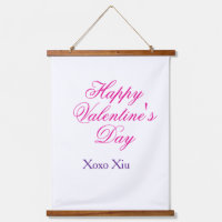 Prettig Valentijnsday roze paars xoxo liefde naam