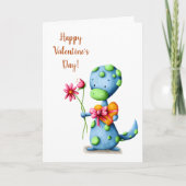 Prettig Valentijnsfeest Dinosaurus Kaart (Voorkant)