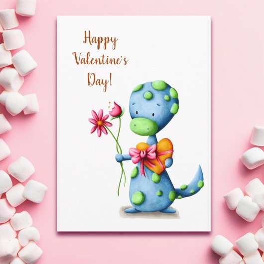 Prettig Valentijnsfeest Dinosaurus Kaart