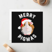 Prettig Varkensfeest Cute en Grappige Cavia Kerst Notitiekaartje (Voorkant / Achterkant in situ)