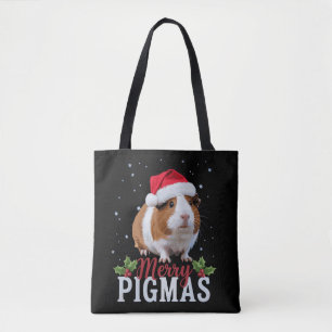 Prettig Varkensfeest Grappige Cavia Kerstman Kerst Tote Bag