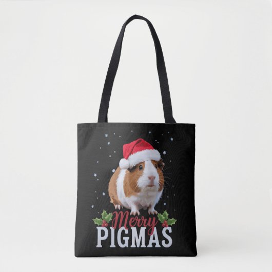 Prettig Varkensfeest Grappige Cavia Kerstman Kerst Tote Bag (Voorkant)