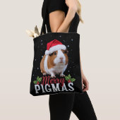 Prettig Varkensfeest Grappige Cavia Kerstman Kerst Tote Bag (Dichtbij)