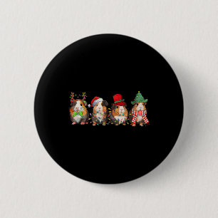 Prettig Varkensfeest Grappige Kerstman Cavia Troep Ronde Button 5,7 Cm