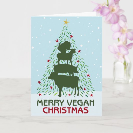 Prettig Vegan Kerstfeest  Kaart (Orchidee)