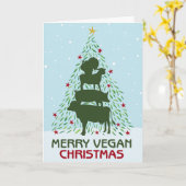 Prettig Vegan Kerstfeest  Kaart (Gele Bloem)