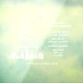 Prettig vegan kerstfeest, openingsuren bord raamsticker (Vel 3)