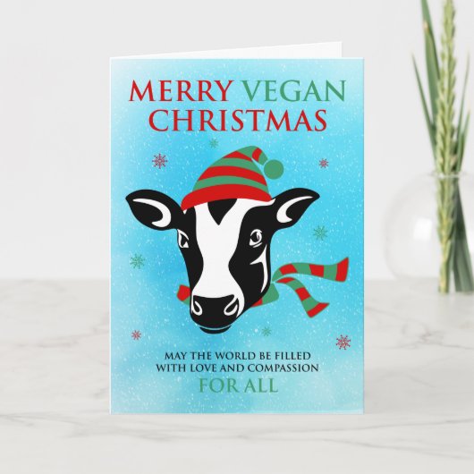 Prettig vegan kerstfeest (pas bericht in het binne kaart (Voorkant)