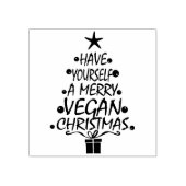 Prettig Vegan Kerstfeest Rubberstempel (Afrduk)