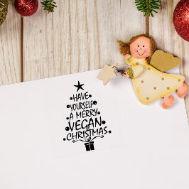 Prettig Vegan Kerstfeest Rubberstempel