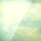 Prettig Veganisch Kerstfeest, Openingstijden Bedri Raamsticker