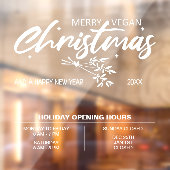 Prettig Veganisch Kerstfeest, Openingstijden Bedri Raamsticker (Vel 2)