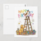 Prettig Verjaardags Feest Briefkaart (Voorkant / Achterkant)