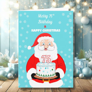 Prettig verjaardags Kerstfeest 75 jaar Sinterklaas Kaart