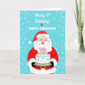 Prettig Verjaardagsfeest 19e Verjaardag Kerstman Kaart (Voorkant)