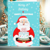 Prettig verjaardagsfeest 25e verjaardag Kerstman  Kaart