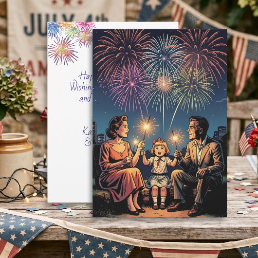 Prettig Vier Juli met persoonlijke boodschap Retr