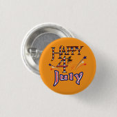 Prettig Vier Juli Ronde Button 3,2 Cm (Voorkant /achterkant)