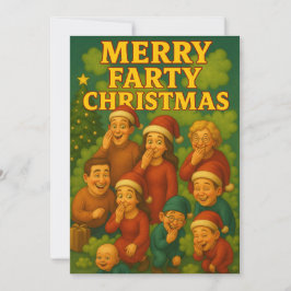 Prettig Viezige Kerstmis Grappige Familie Feestdagenkaart
