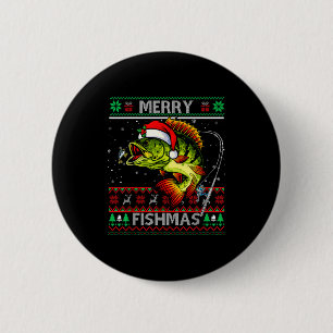 Prettig Visfeest B Vis Vissen Kerstmis Lelijke Ker Ronde Button 5,7 Cm