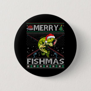 Prettig Visfeest B Vis Vissen Kerstmis Lelijke Zwe Ronde Button 5,7 Cm