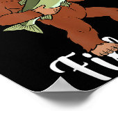 Prettig Visfeest Bigfoot Vissen Grappige Sasquatch Poster (Hoek)
