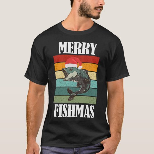Prettig Visfeest Fun Visser Kerstmis T-shirt (Voorkant)