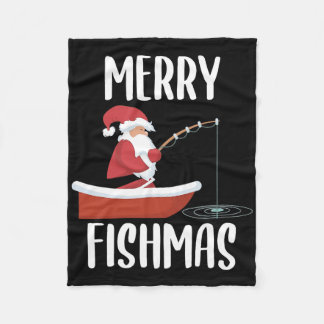 Prettig Visfeest Grappige Kerstman Vissen Visser K Fleece Deken