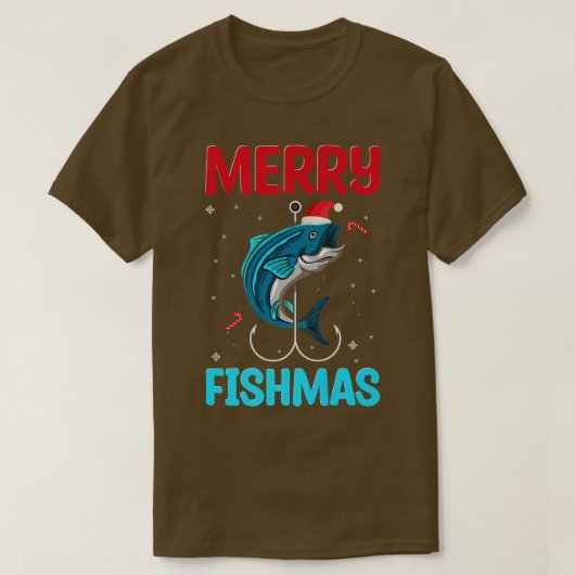 Prettig Visfeest Kerst Grappige Vissen Vis Kerstma T-shirt (Design voorkant)