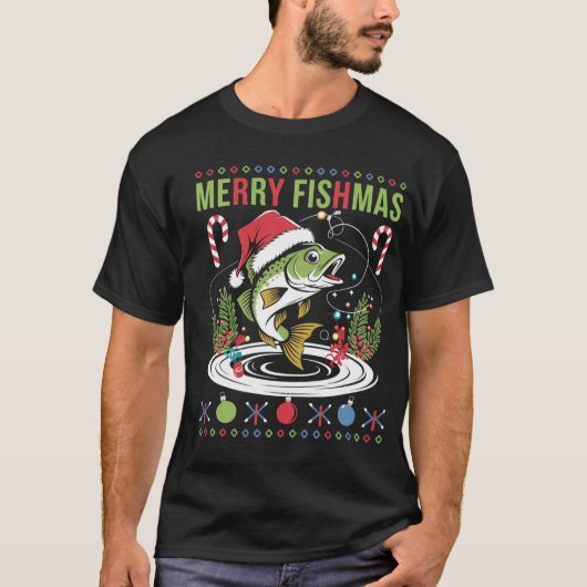 Prettig visfeest kerst vissen t-shirt (Voorkant)