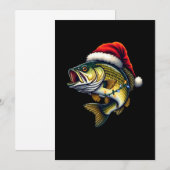Prettig Visfeest Kerstman Visliefhebbers Grappige Kaart (Voorkant / Achterkant)
