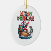Prettig Visfeest Kerstman Visliefhebbers Grappige Keramisch Ornament (Rechts)