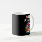 Prettig Visfeest Kerstman Visliefhebbers Grappige Koffiemok (Voorkant rechts)