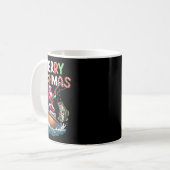Prettig Visfeest Kerstman Visliefhebbers Grappige Koffiemok (Voorkant links)