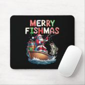 Prettig Visfeest Kerstman Visliefhebbers Grappige Muismat (Met muis)