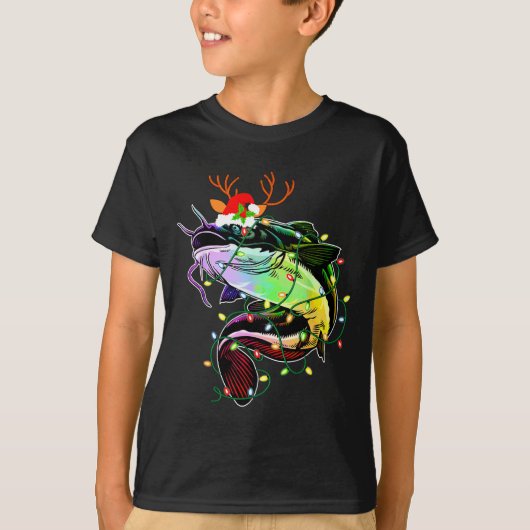 Prettig Visfeest Kerstman Visliefhebbers Grappige T-shirt (Voorkant)
