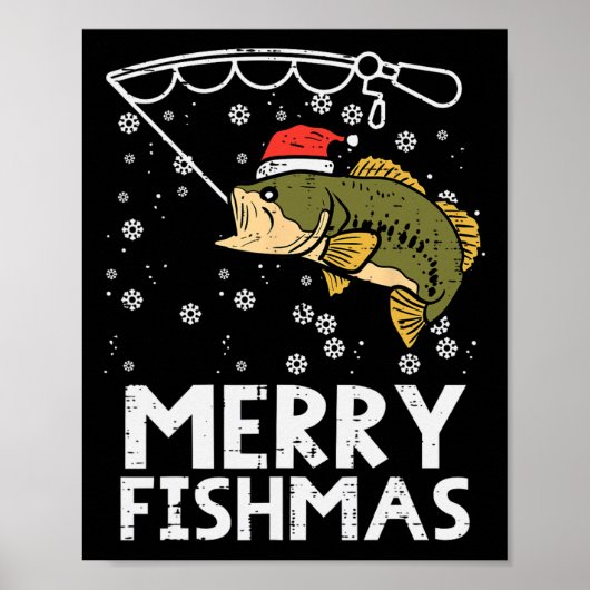 Prettig Visfeest Vis Vissen Kerstmis Kerst Vader M Poster (Voorkant)